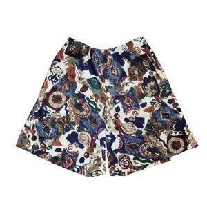 90s VTG BonWorth Funky Colorful Print High-Waisted Mom Shorts w/ Pockets Small